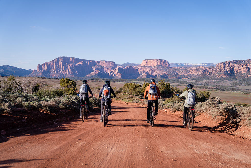 Your private Zion experience awaits you at the Zion Lava Ridge Mesa eBike Tour. Join our Adventure Guide as they take you on a stunning Jeep drive to the top of our private mesa - the remains of an ancient lava field on the edge of Zion's west boundary.