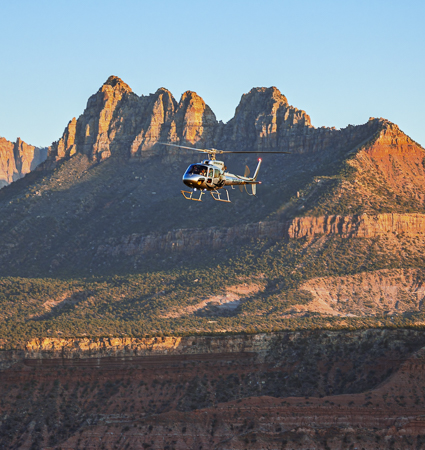 The 55 mile Zion helicopter aerial adventure over the breathtaking Canaan Mountain Wilderness Area where you will see amazing rock formations and right over 2,000? sheer cliffs
